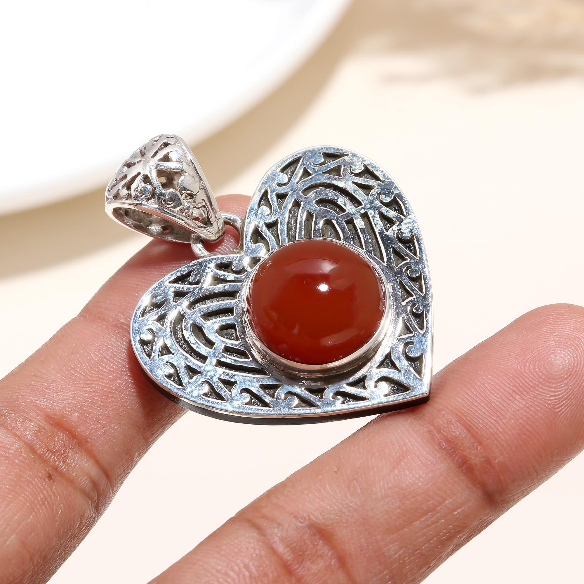 The Carnelian Heart: Carnelian Filigree Love Pendant