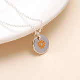 925 Sterling Silver Enamel Sun Necklace