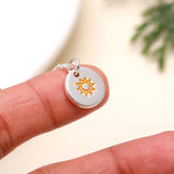 925 Sterling Silver Enamel Sun Necklace