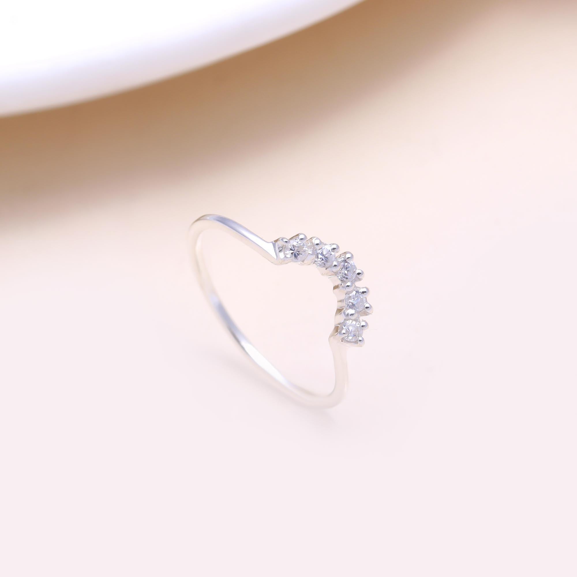 The Crystal Tiara Ring: White Topaz Curved Cluster Ring