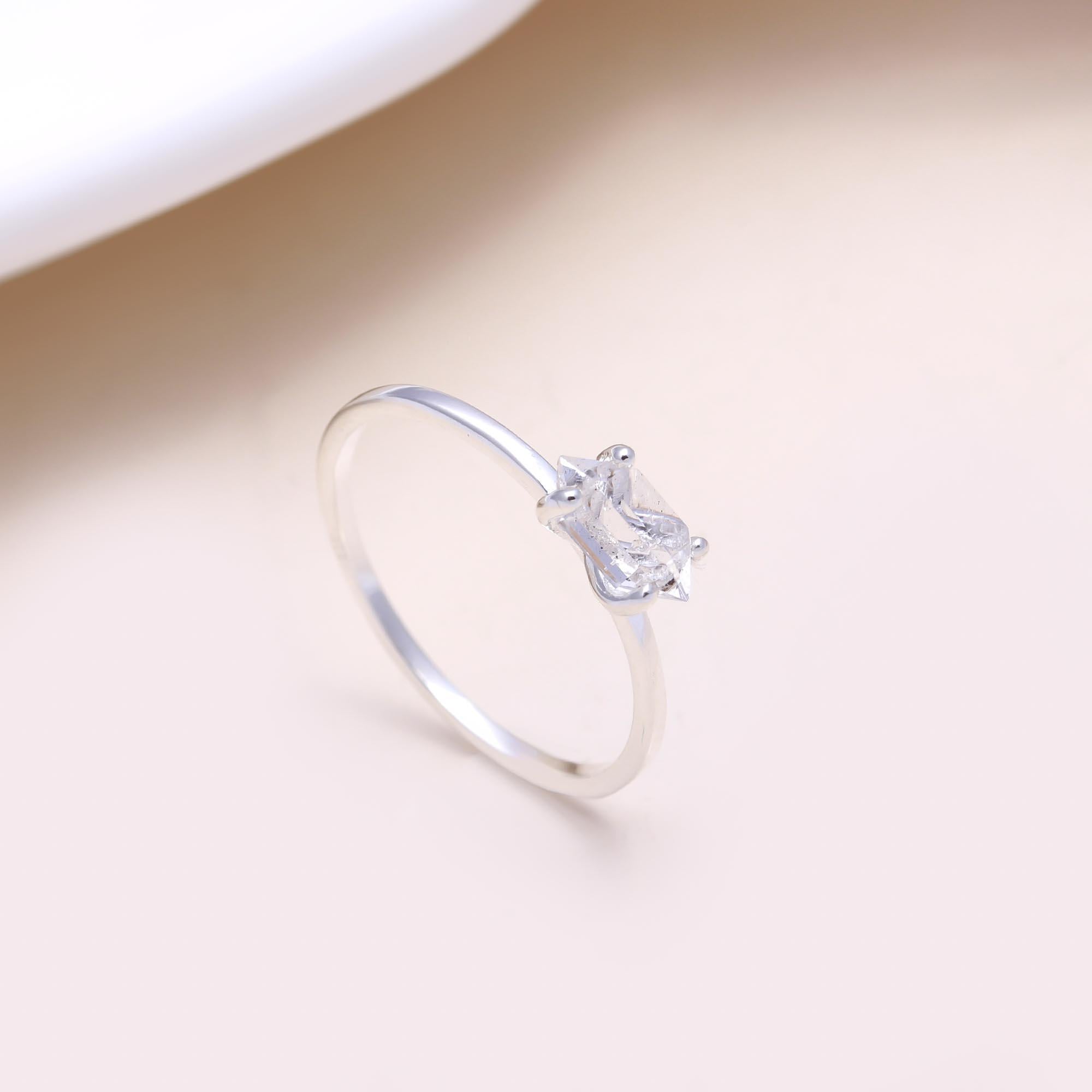 The Raw Crystal Ring: Raw Herkimer Style Quartz Ring