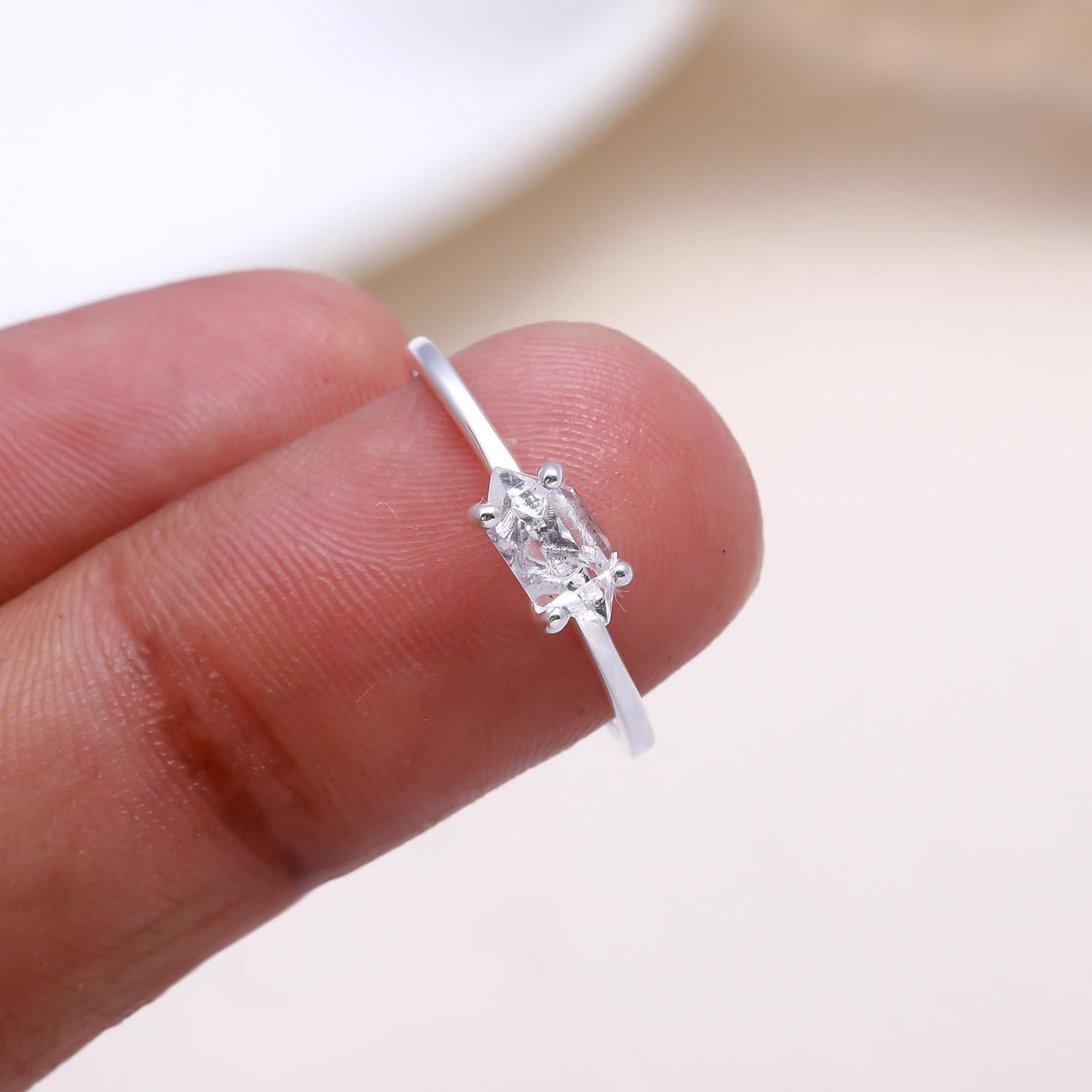 The Raw Crystal Ring: Raw Herkimer Style Quartz Ring