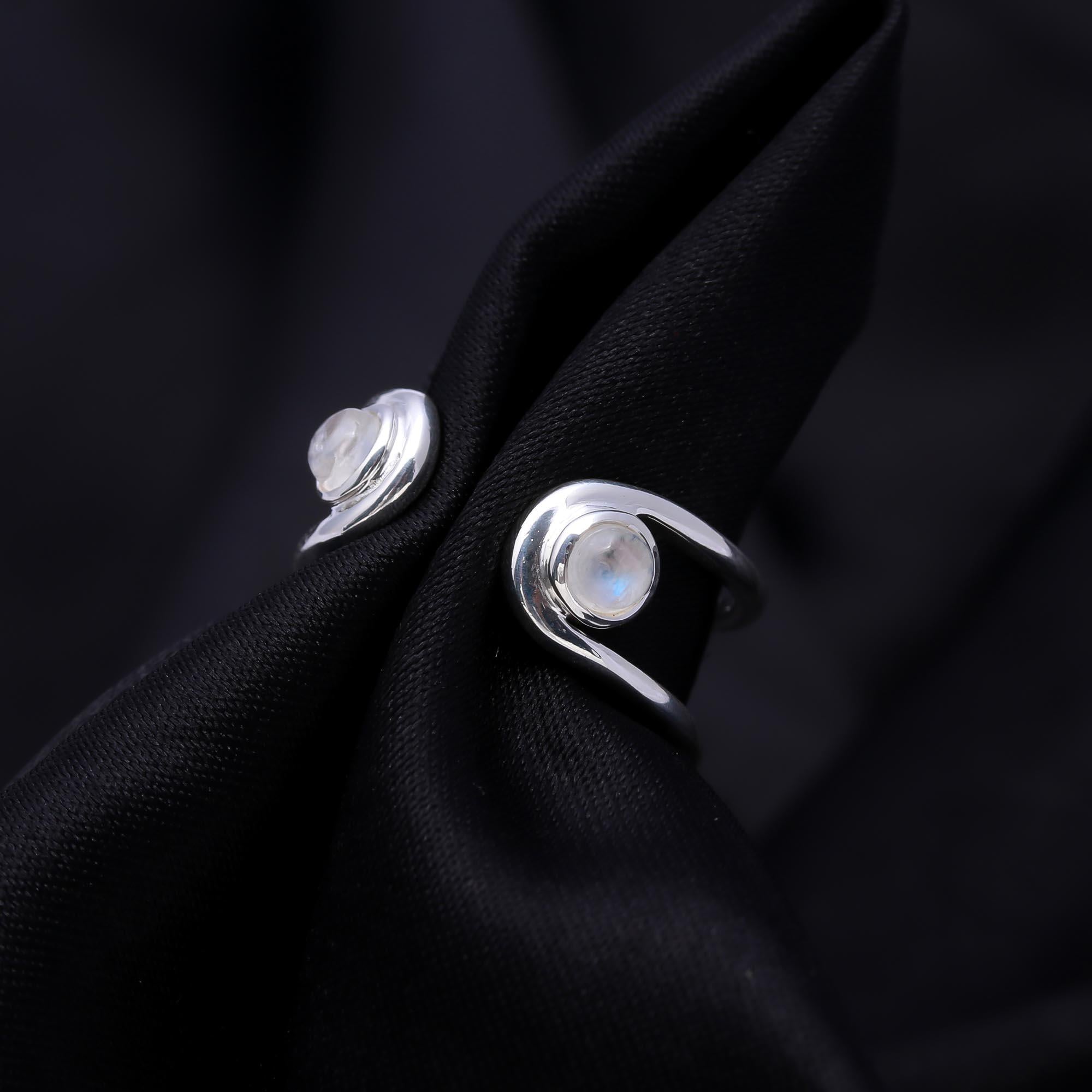 The Twin Orb Wrap Ring:  Moonstone Wrap Ring