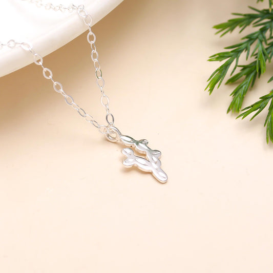 925 Sterling Silver Desert Cactus Necklace