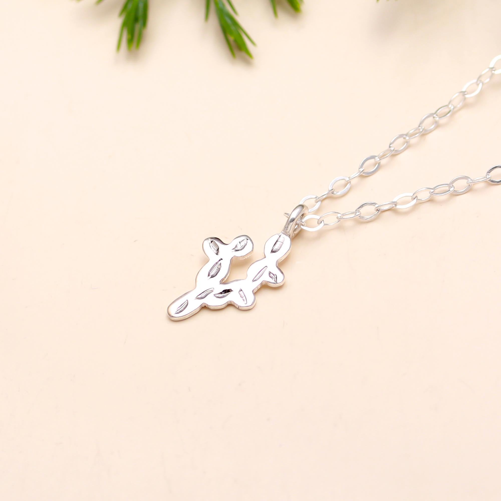 925 Sterling Silver Desert Cactus Necklace