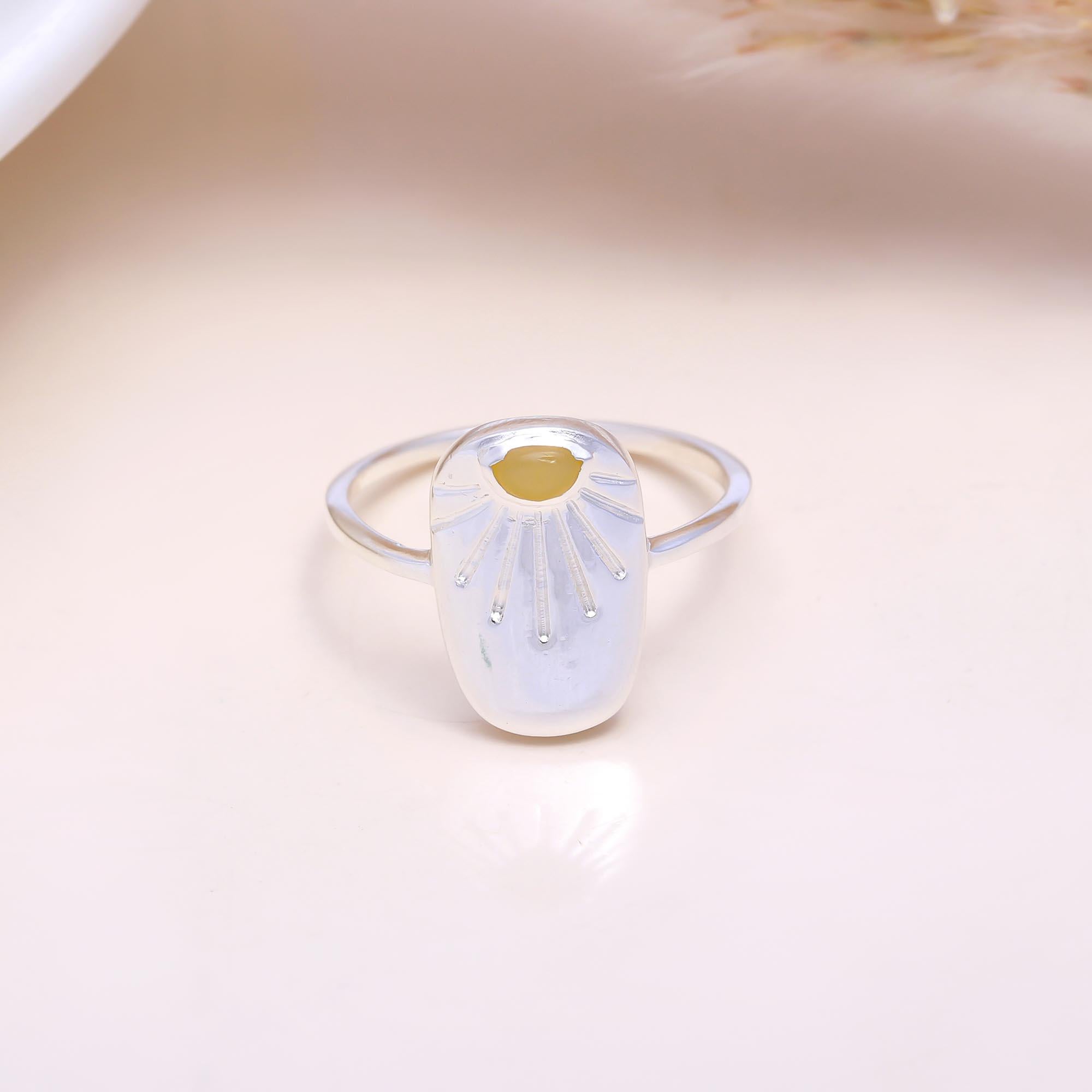 The Solar Ray Signet: Citrine Sunburst Signet Ring