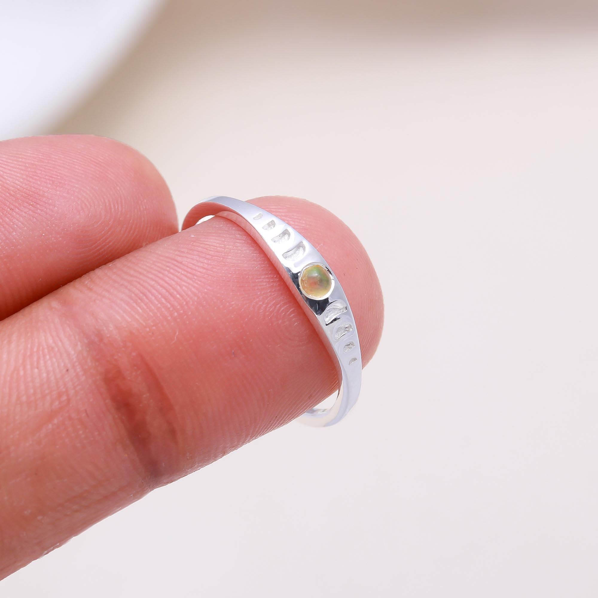 The Lunar Journey: Citrine Moon Phase Ring