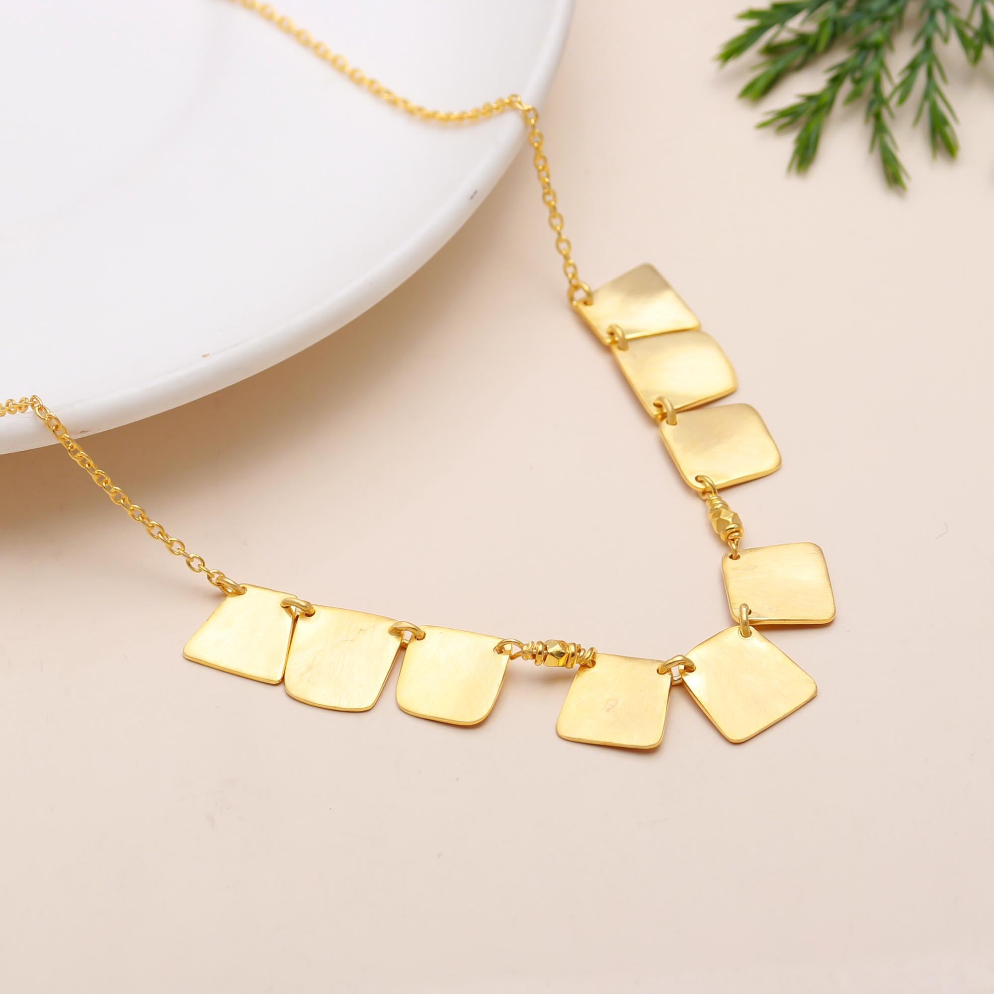 925 Sterling Silver geometrical square Necklace