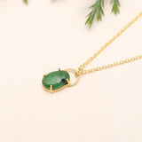 925 Sterling Silver Emerald Necklace