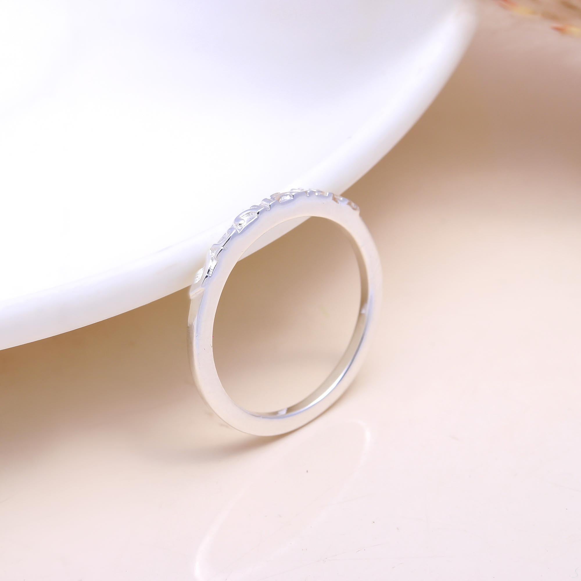 The Sky Drift: Silver Patterned Cloud Ring