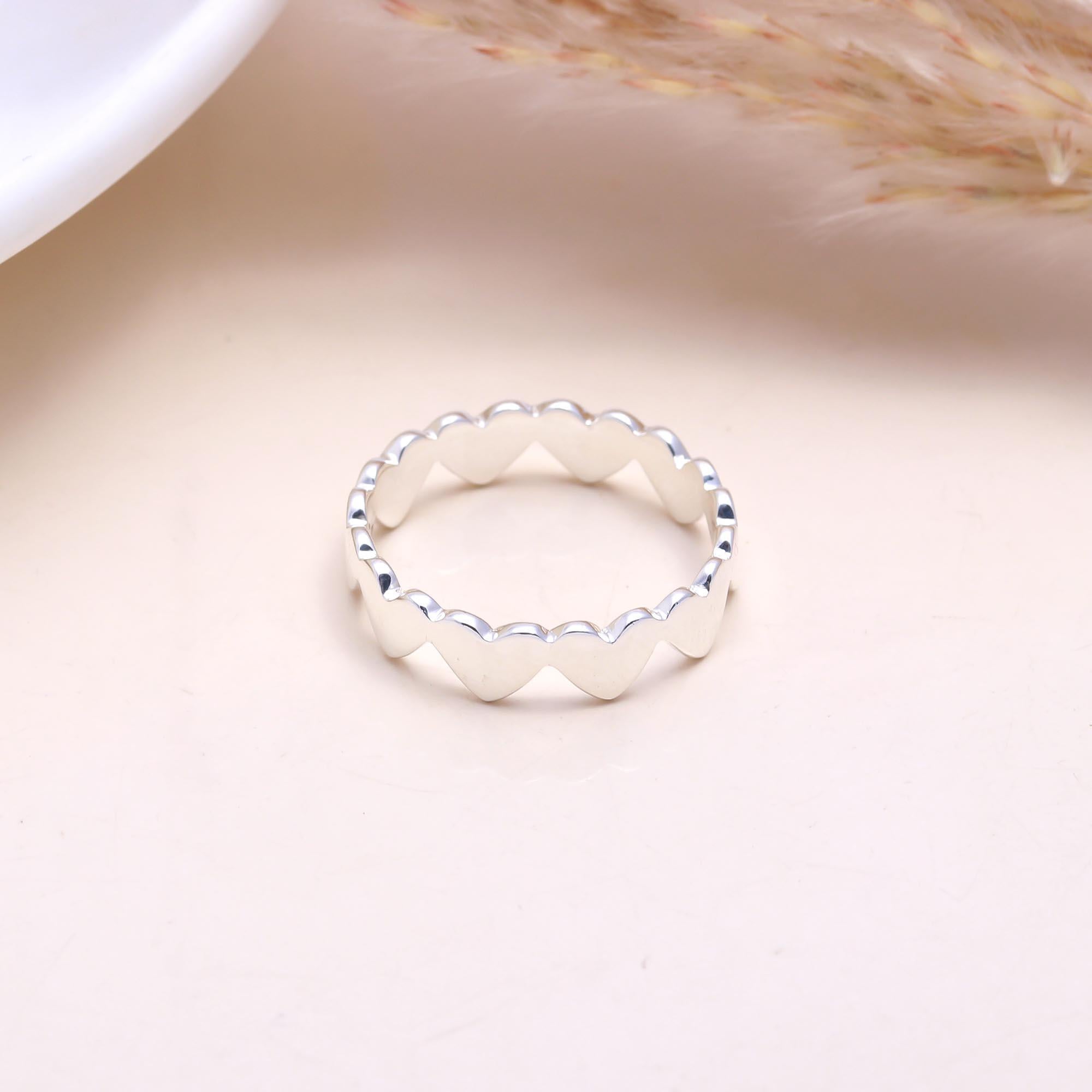 The Infinite Love: Silver Connected Heart Eternity Ring
