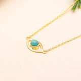 Solid 925 Silver Evil Turquoise Necklace