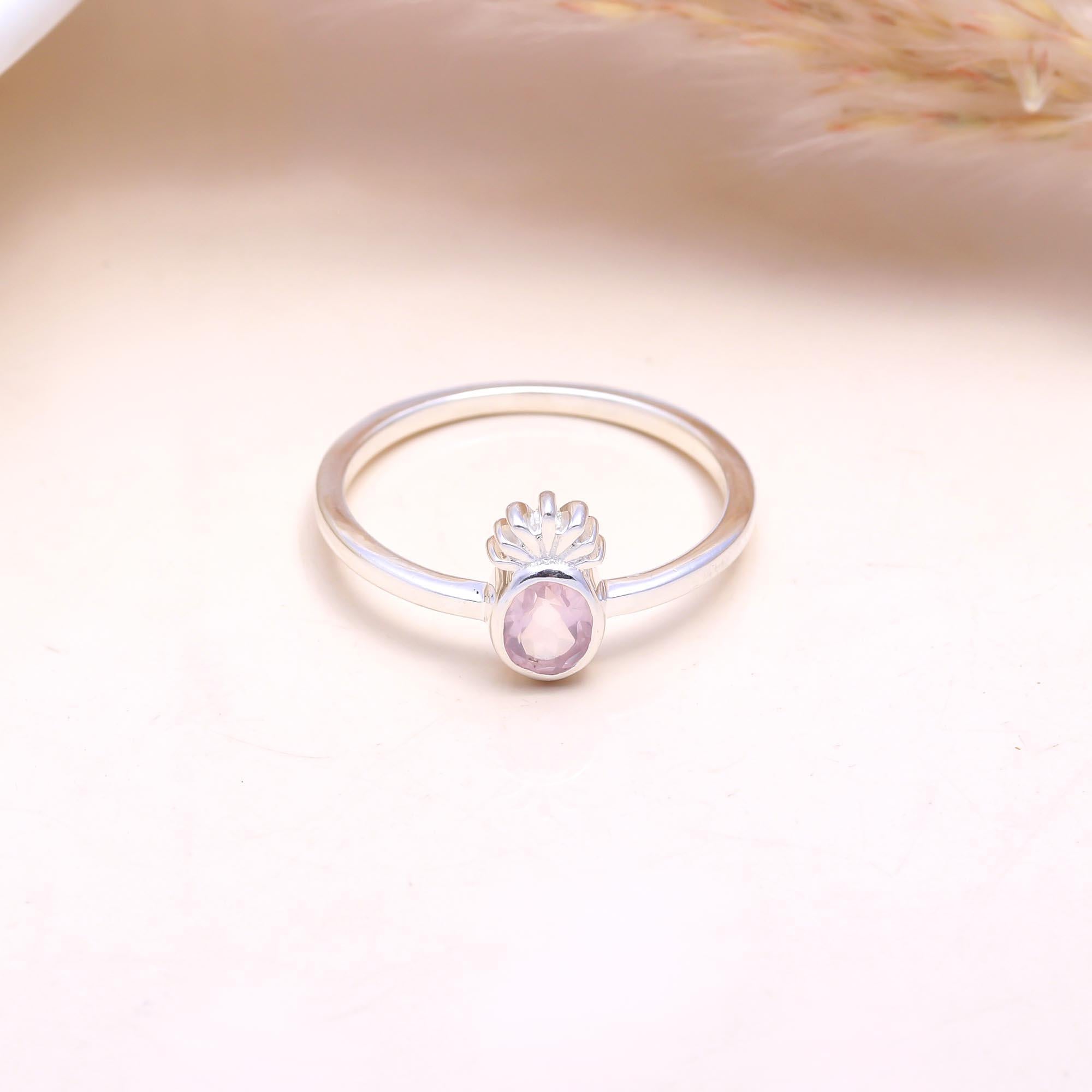 The Sweet Sparkle: Pink Amethyst Pineapple Ring
