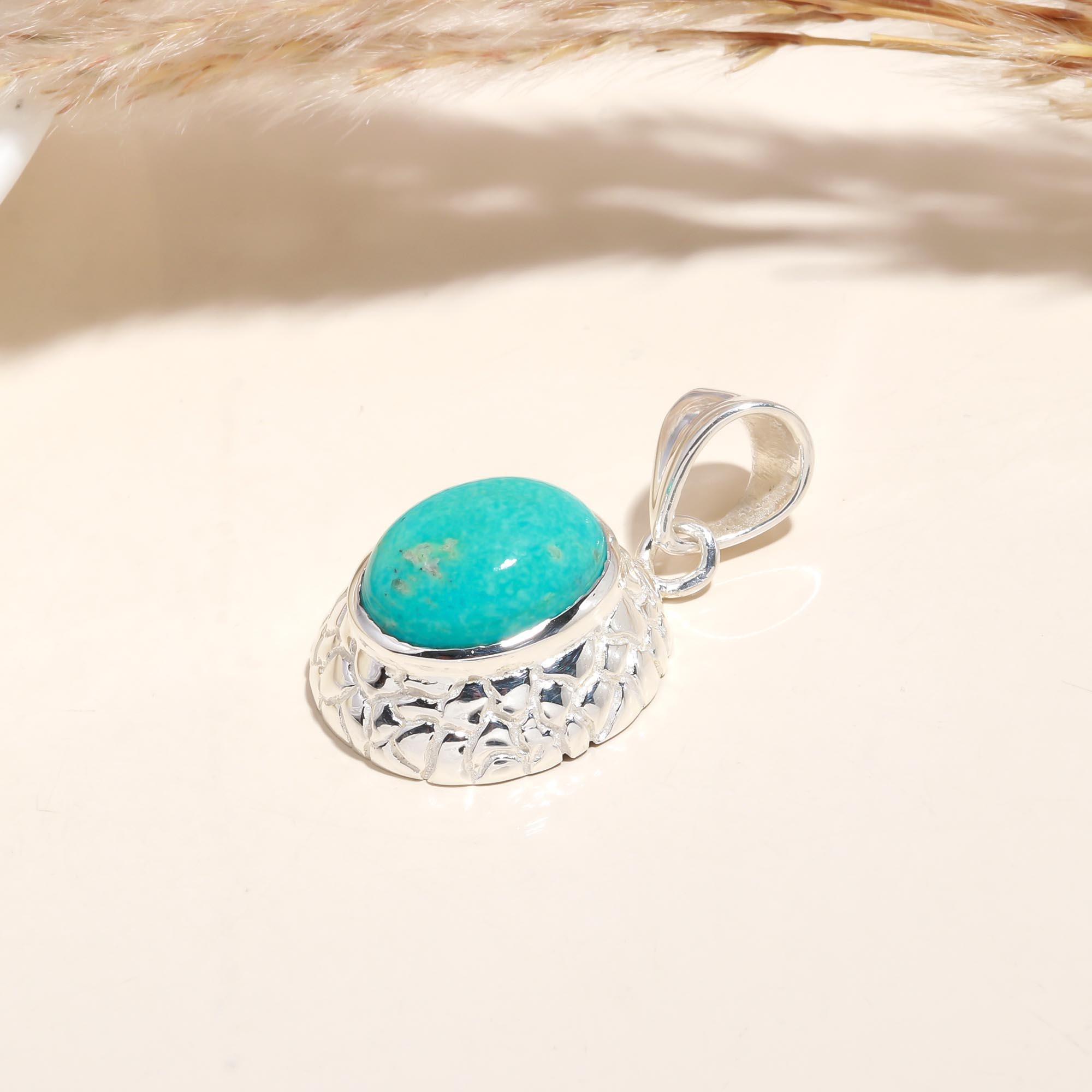 The Artisan Turquoise: Textured Basket Setting Pendant