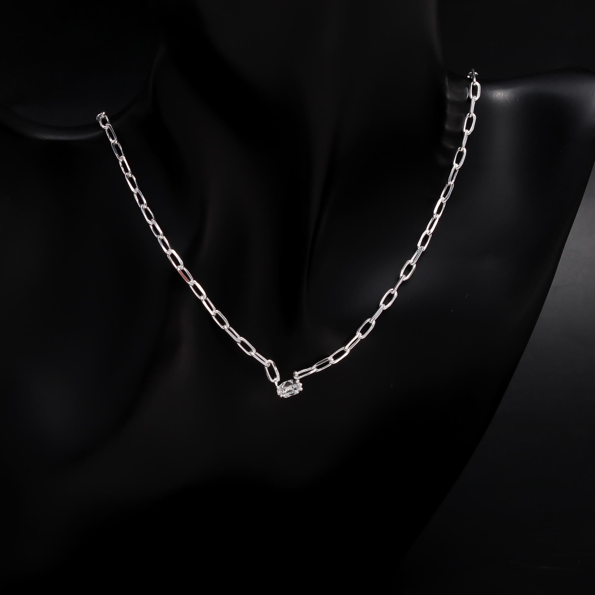The Floating Gem: Paperclip Chain with Crystal Charm