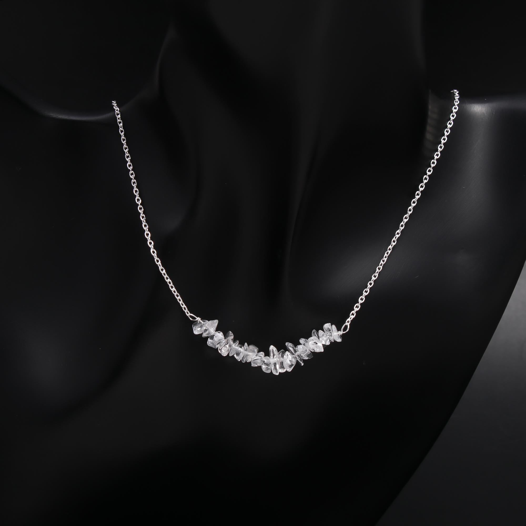 The Ice Cluster: Rough Clear Quartz Bar Necklace