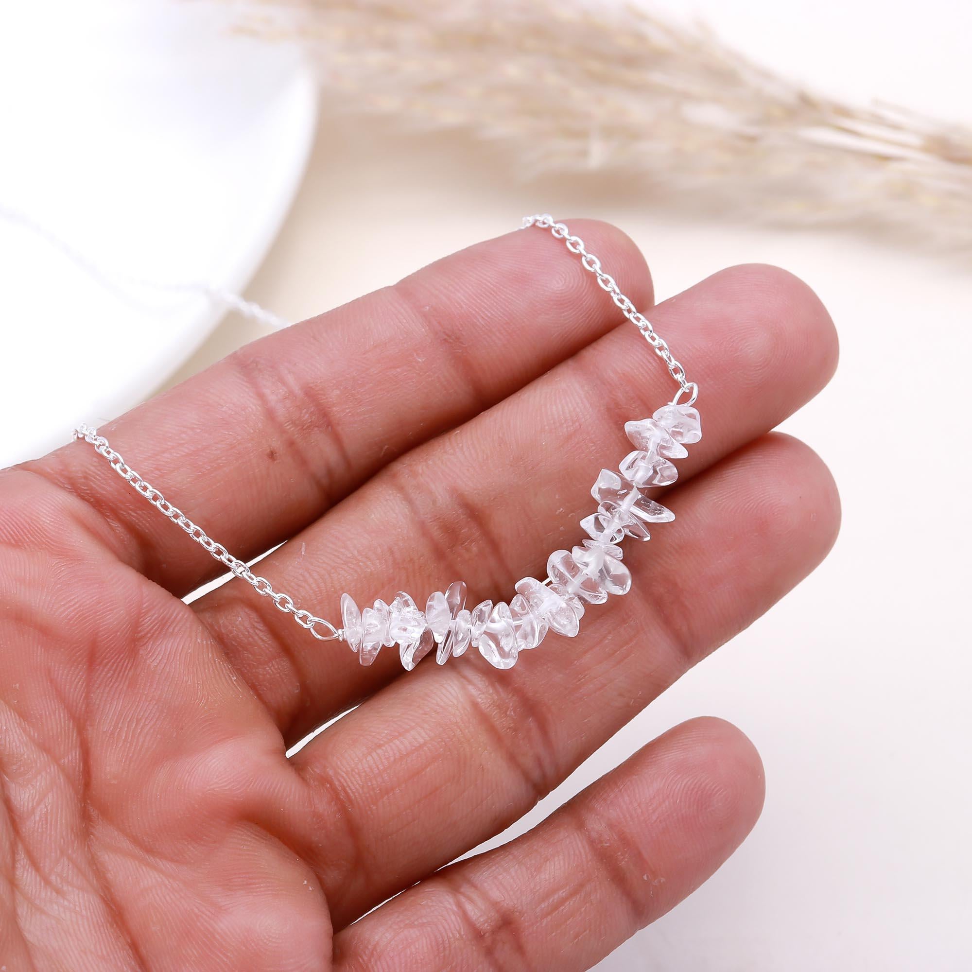 The Ice Cluster: Rough Clear Quartz Bar Necklace