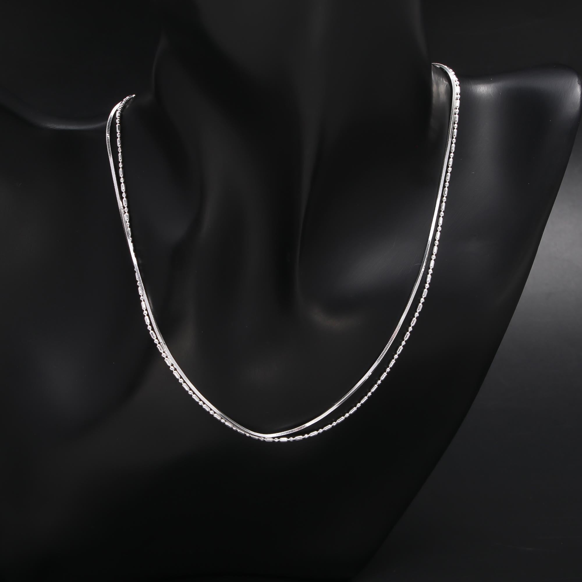 The Double Strand: Snake & Beaded Chain Layered Necklace