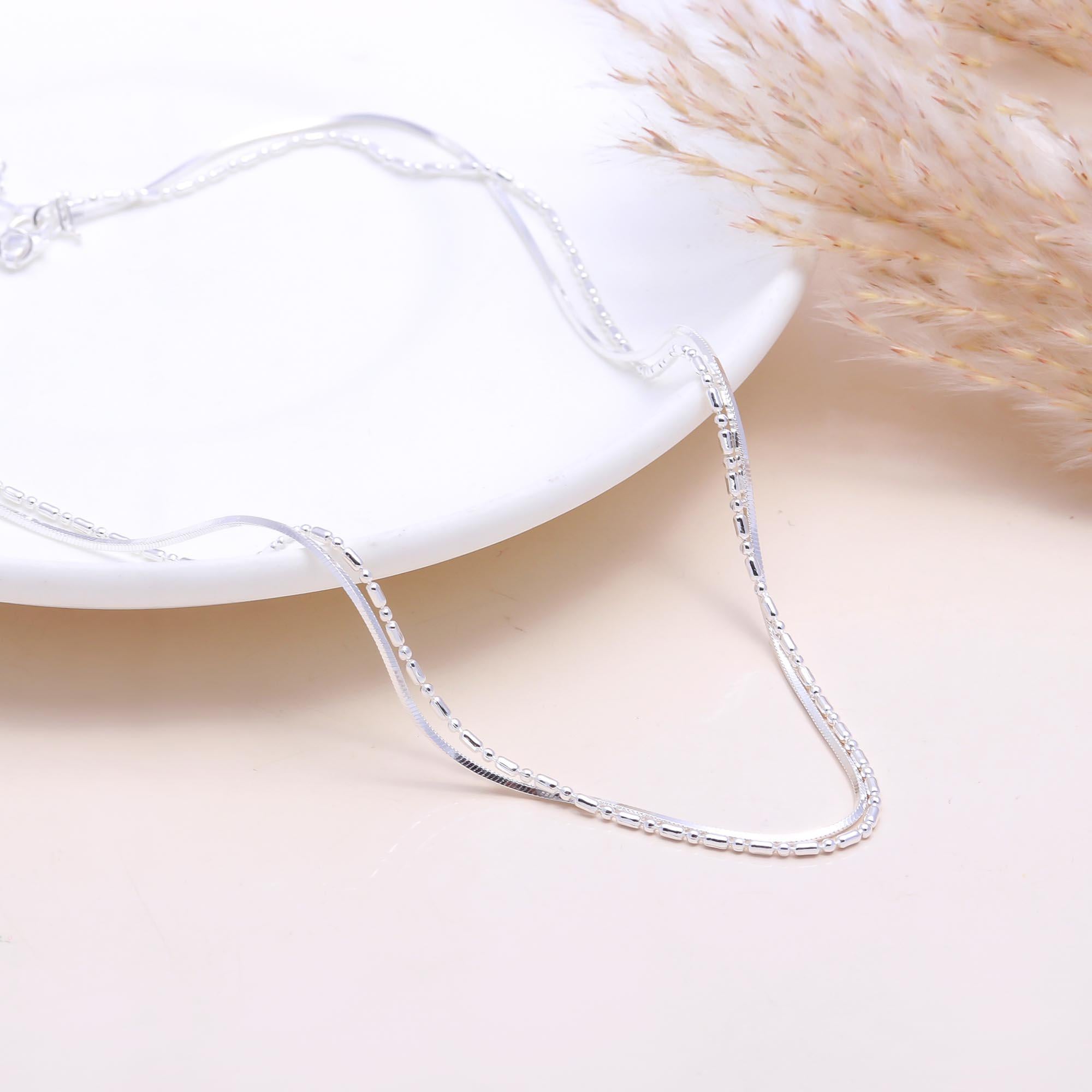 The Double Strand: Snake & Beaded Chain Layered Necklace