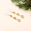 Citrine Bezel Dangle Earrings in Sterling Silver  Handmade