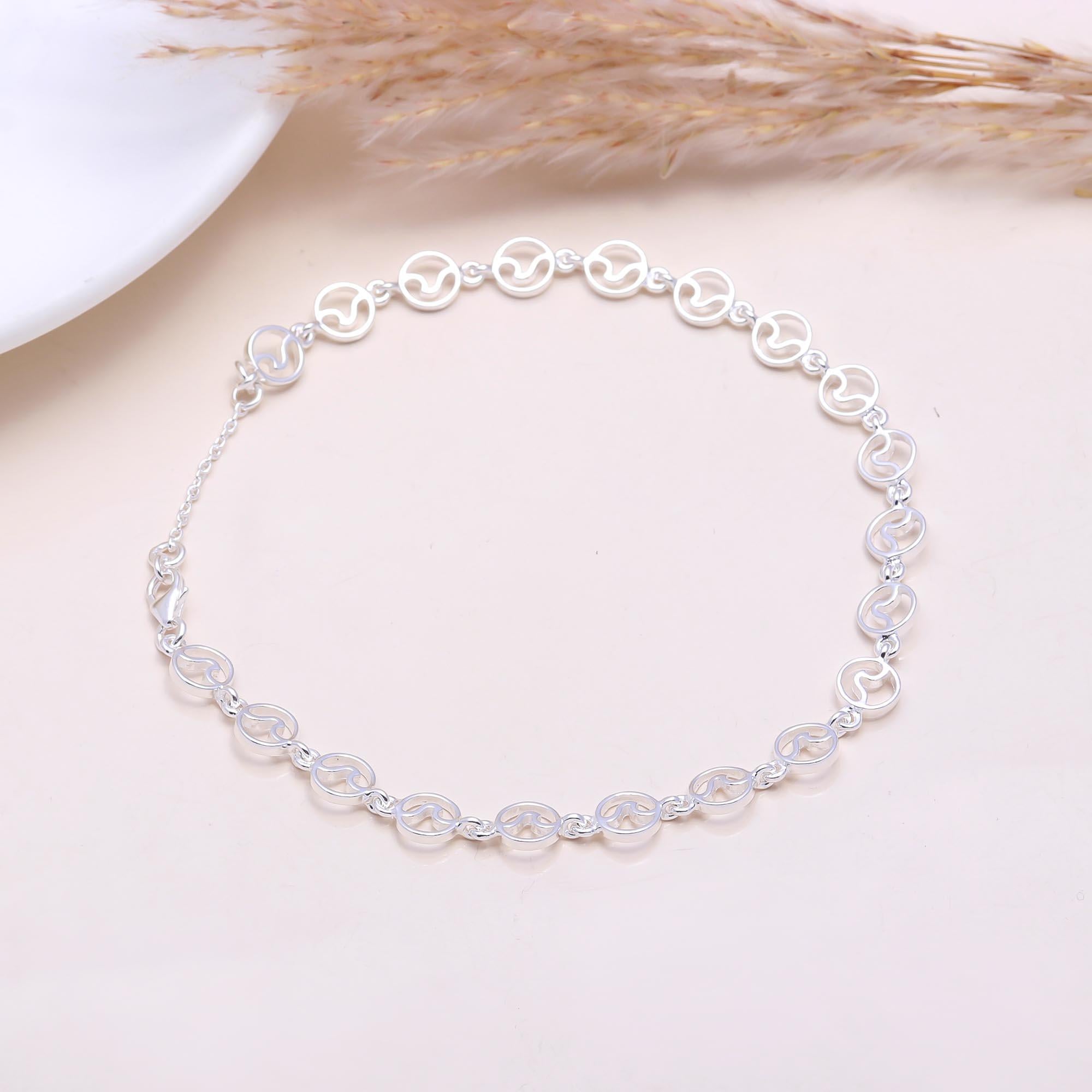 The Infinity Wave: Silver Wave Link Bracelet
