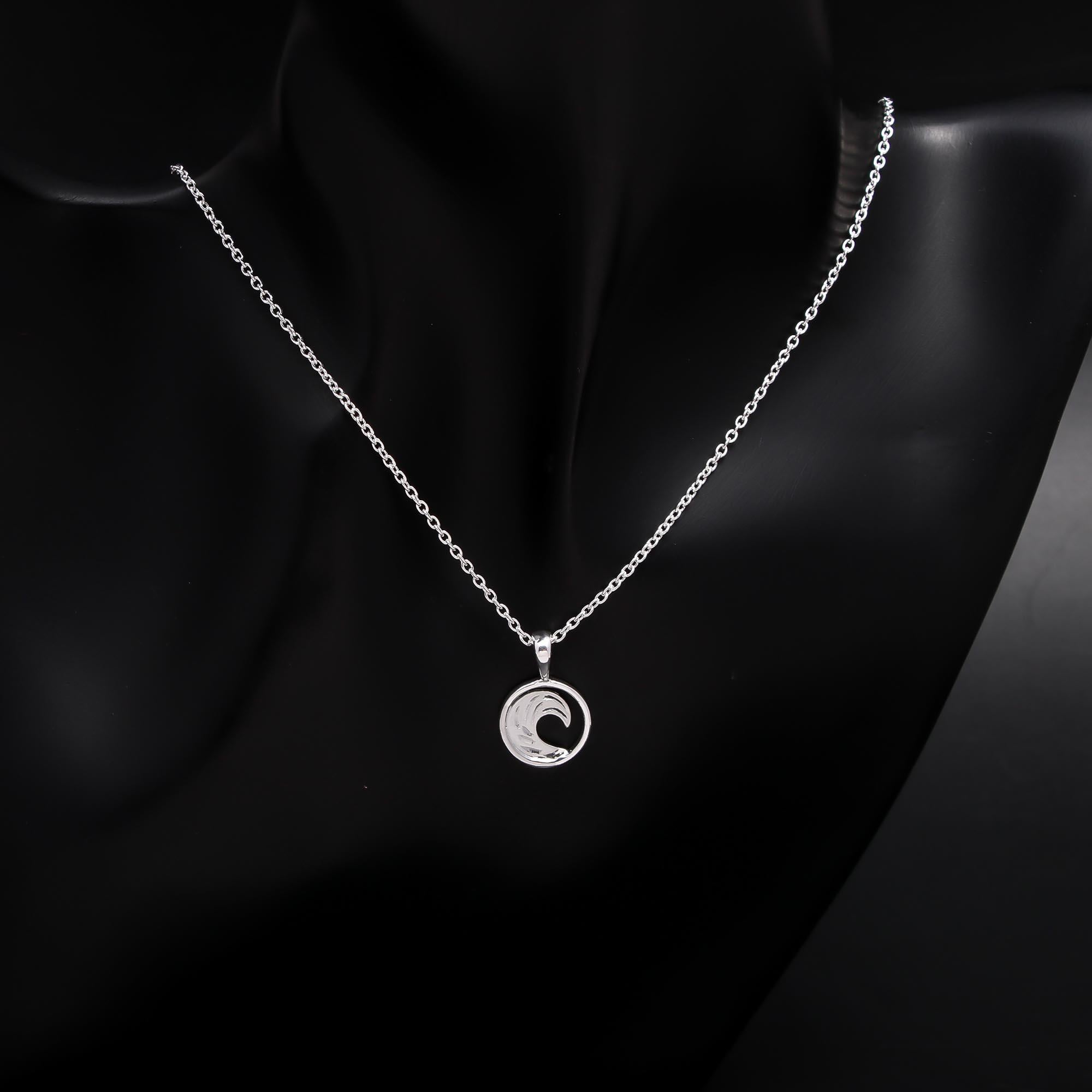 The Ocean Circle: Wave Silver Pendant