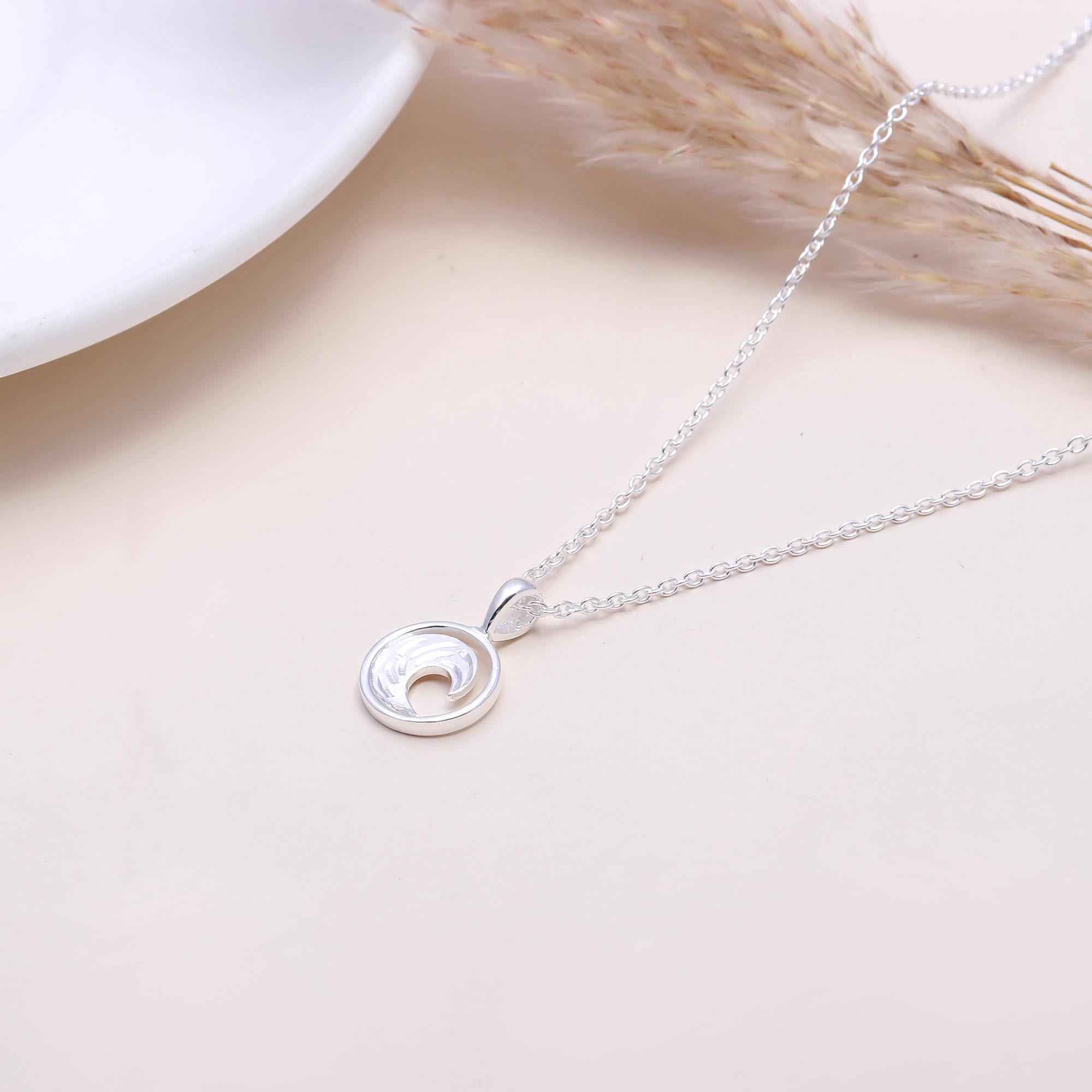 The Ocean Circle: Wave Silver Pendant