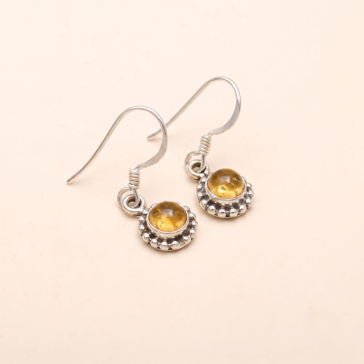 The Verdant Halo: Sterling Silver Peridot Drop Earrings