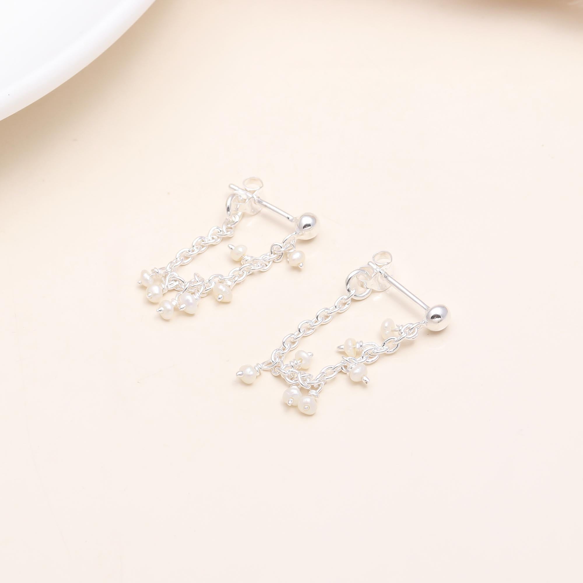 925 Sterling Silver Pearl Drop Earrings