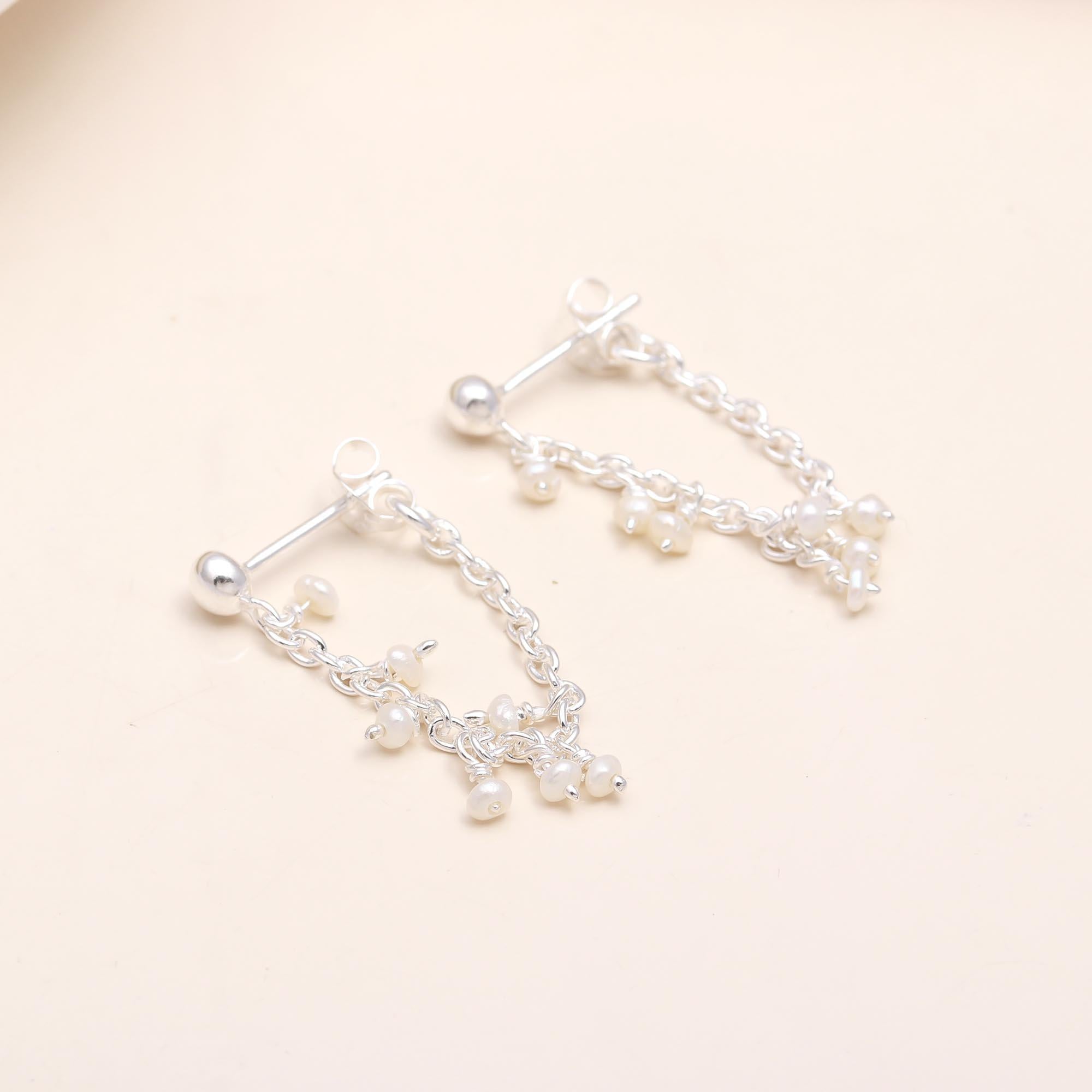 925 Sterling Silver Pearl Drop Earrings