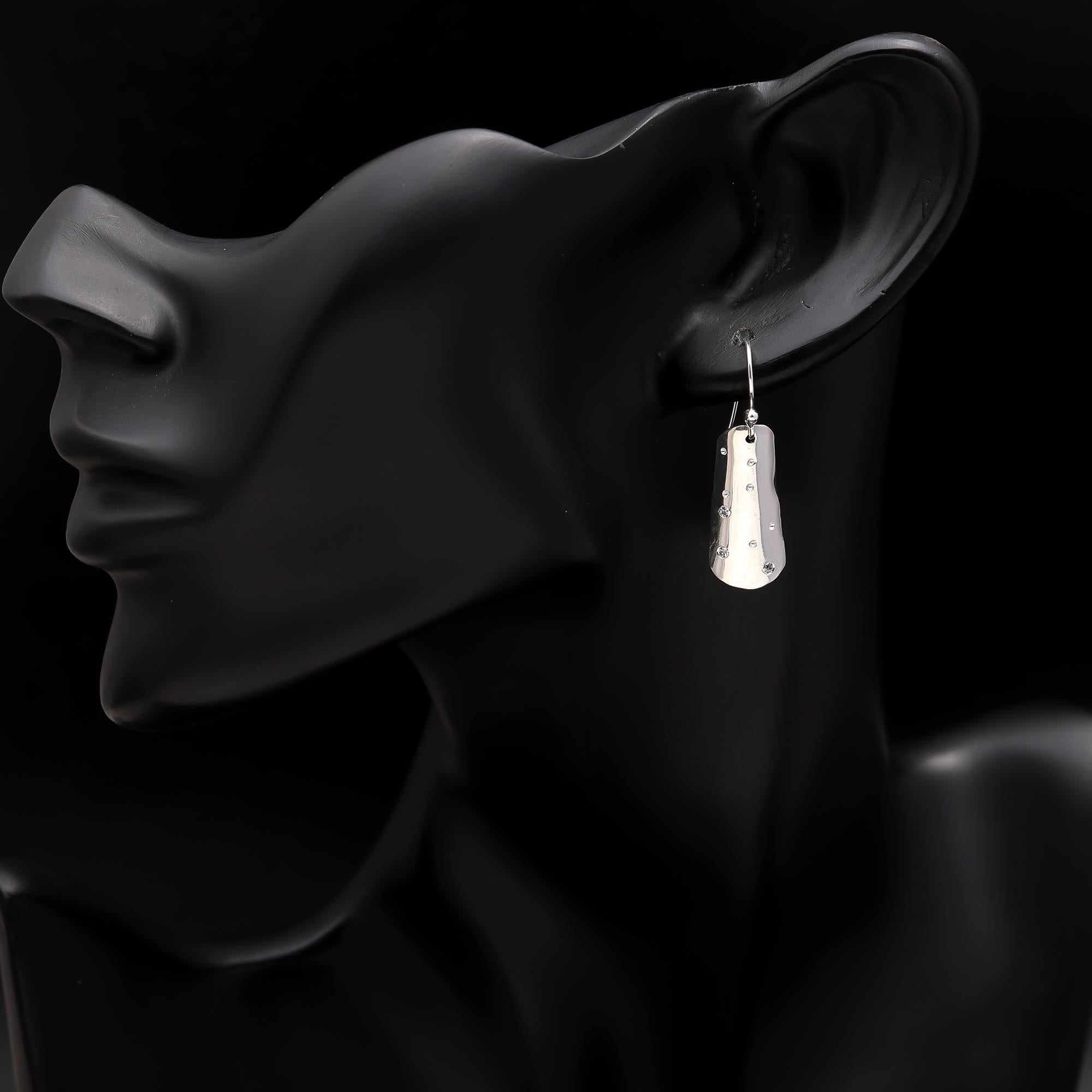 925 Silver Hammered Dangle Earrings