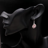 925 Sterling Silver Rose Quartz Dangle Earrings