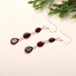 Red Garnet Dangle Earrings in 925 Sterling Silver