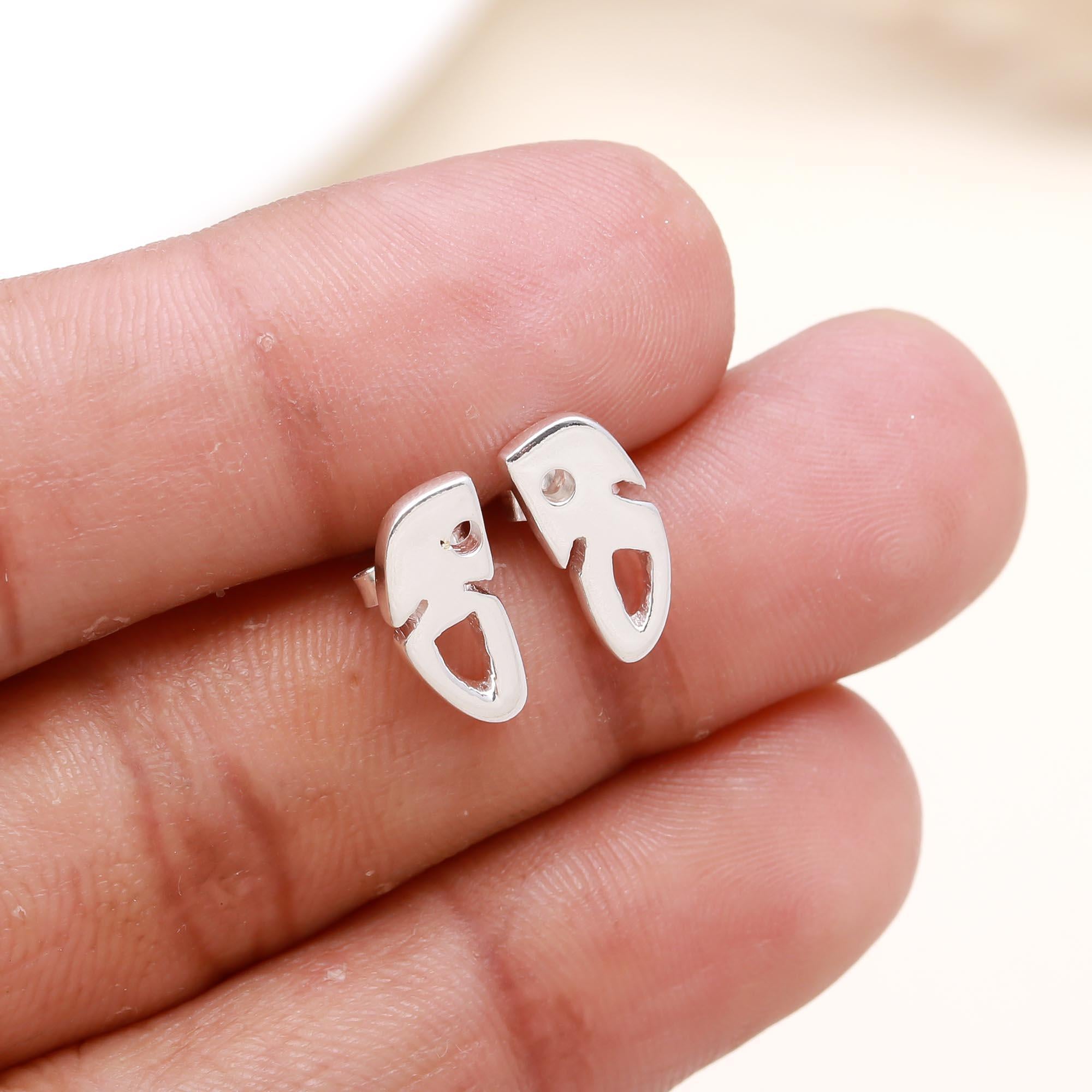 925 Sterling Silver Modern Art-Inspired Studs