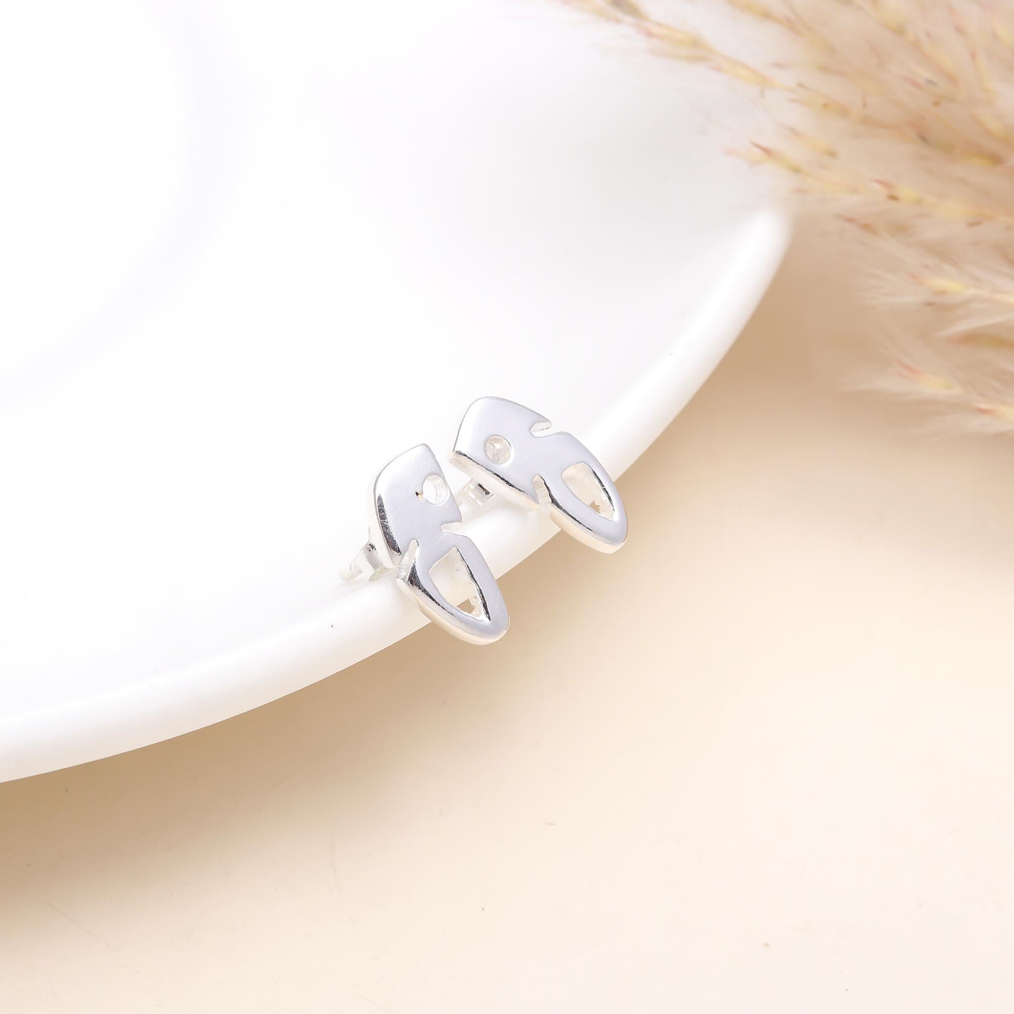 925 Sterling Silver Modern Art-Inspired Studs