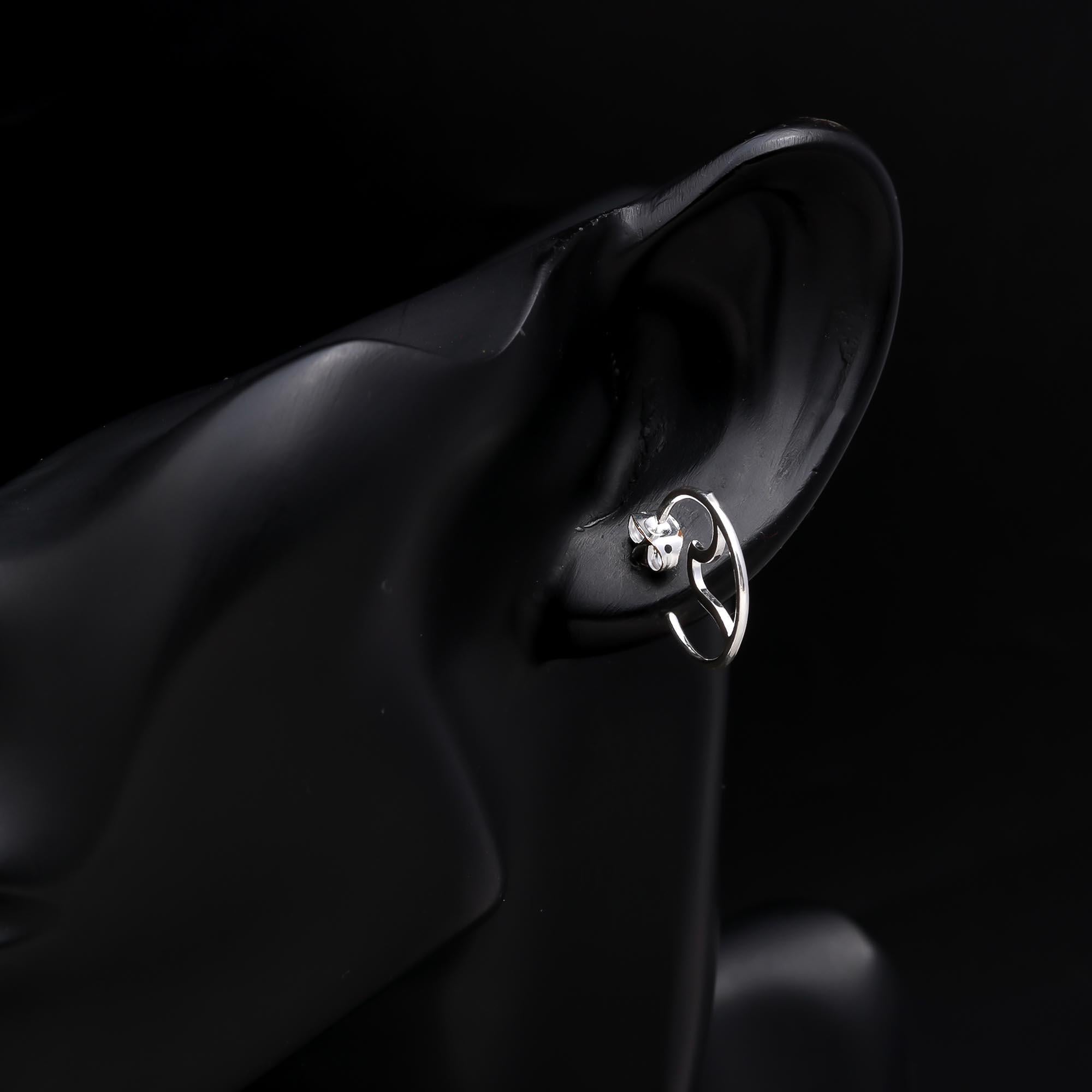 925 Sterling Silver lolite Huggie Hoop Earrings