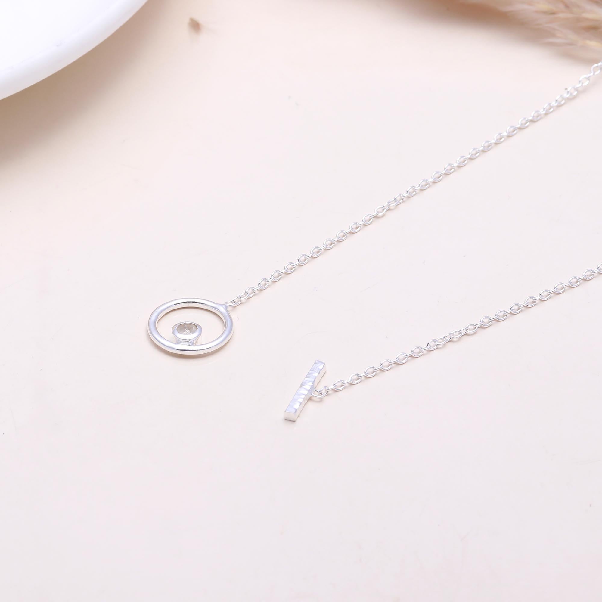 925 Sterling Silver Circle Pendant Necklace
