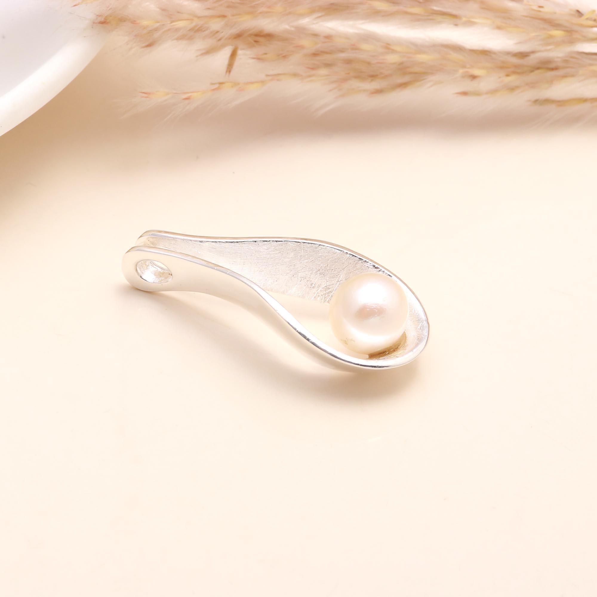 925 Sterling Silver Natural Freshwater Pearl Teardrop Pendant