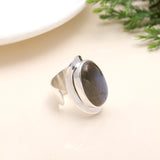 925 Sterling Silver Moonstone Labradorite  Ring