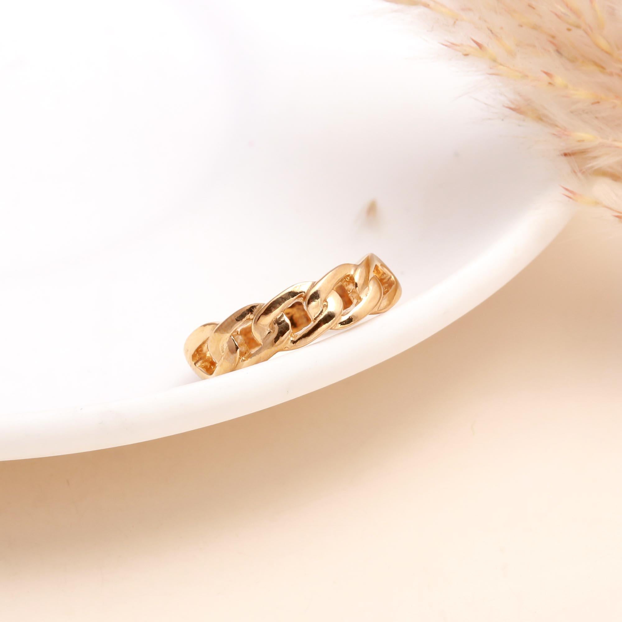 925 Sterling Silver Chunky Chain Link Band Ring