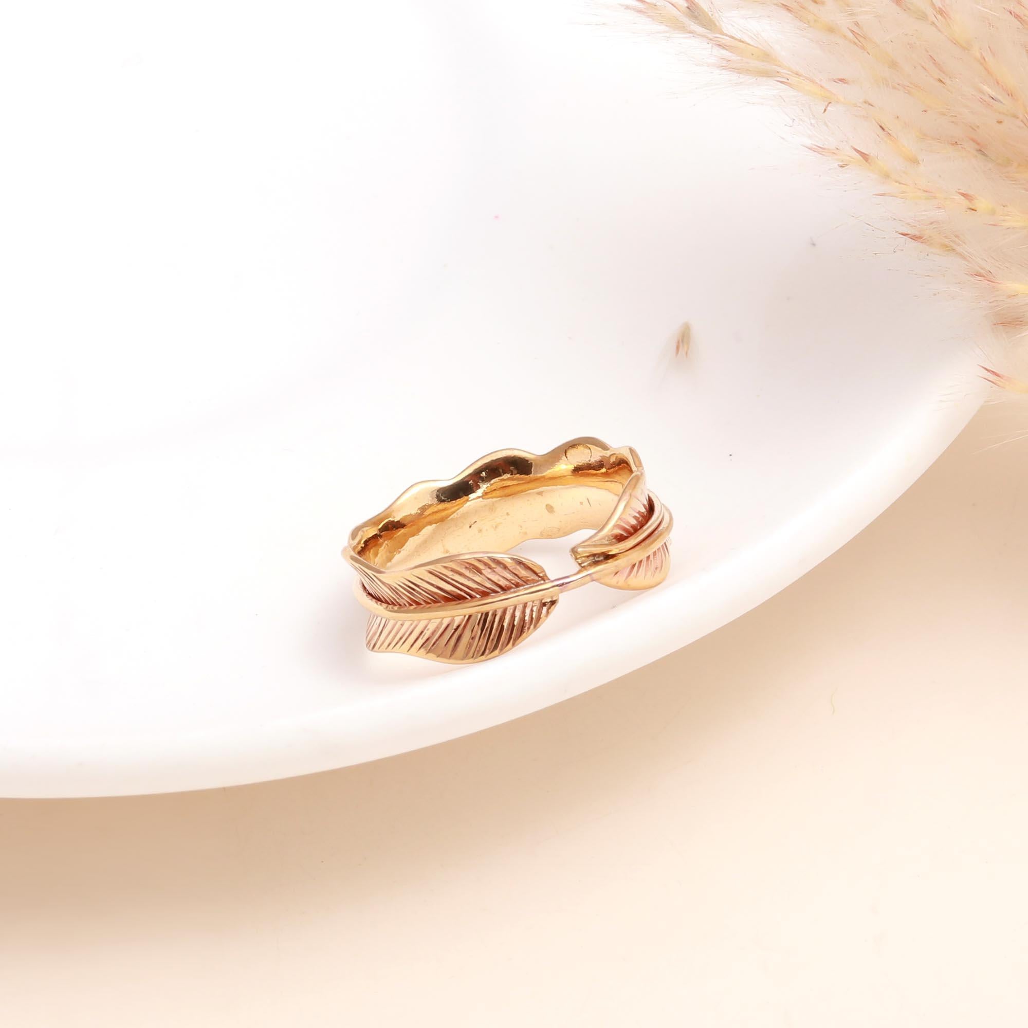 925 Sterling Silver Feather Wrap Statement Ring