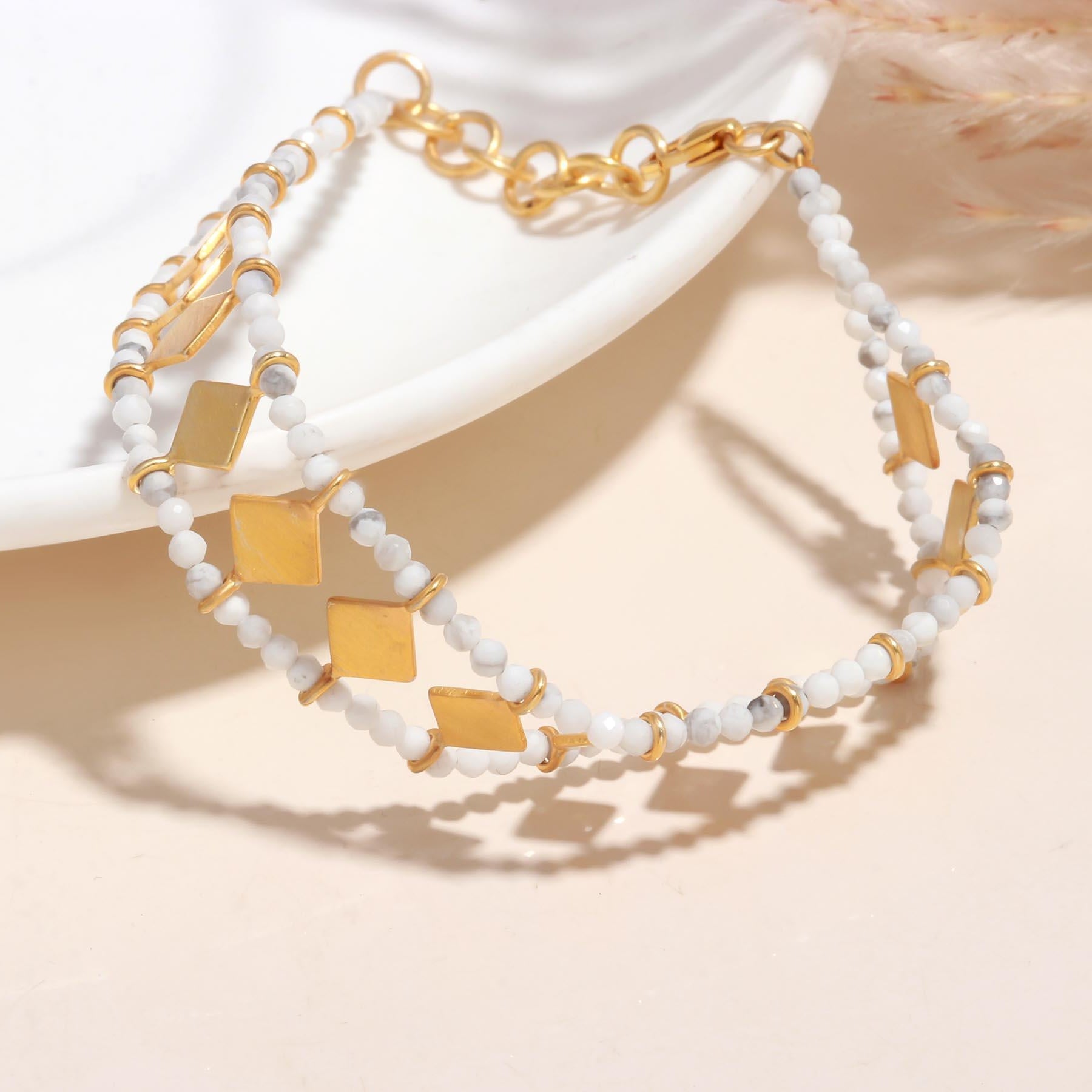 The Arctic Geo: Gold  Beaded Bracelet