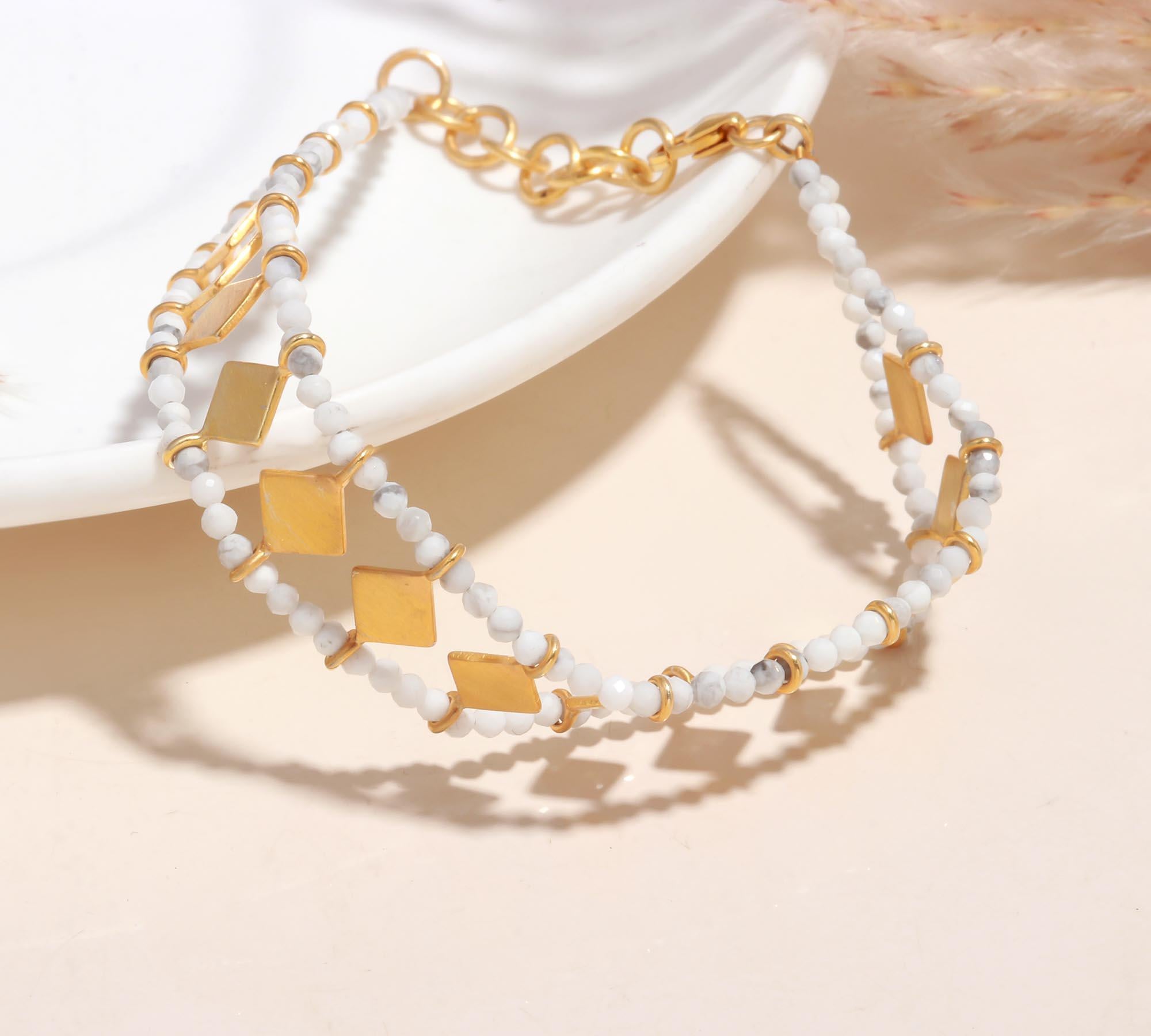 925 Sterling Silver White Beaded Bracelet