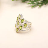 Solid 925 Silver Peridot Gemstone Ring