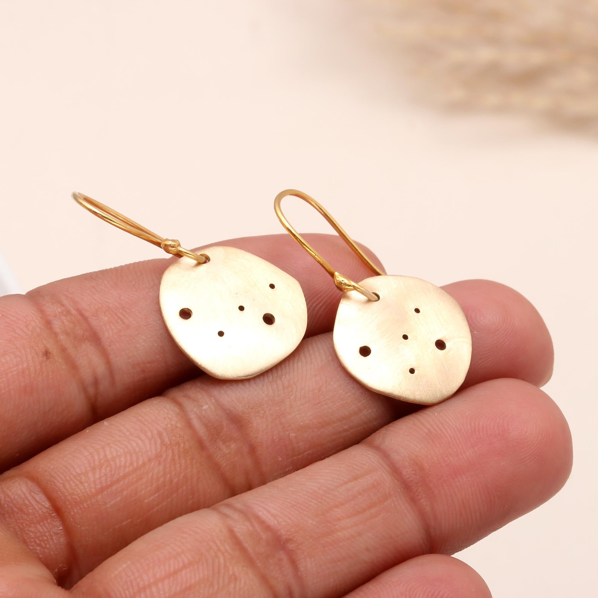 925 Sterling Silver Dainty Disc Dangle Earrings