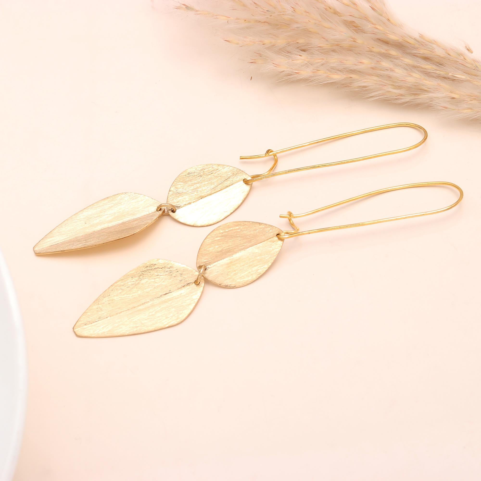 925 Sterling Silver Leaf Drop Earrings