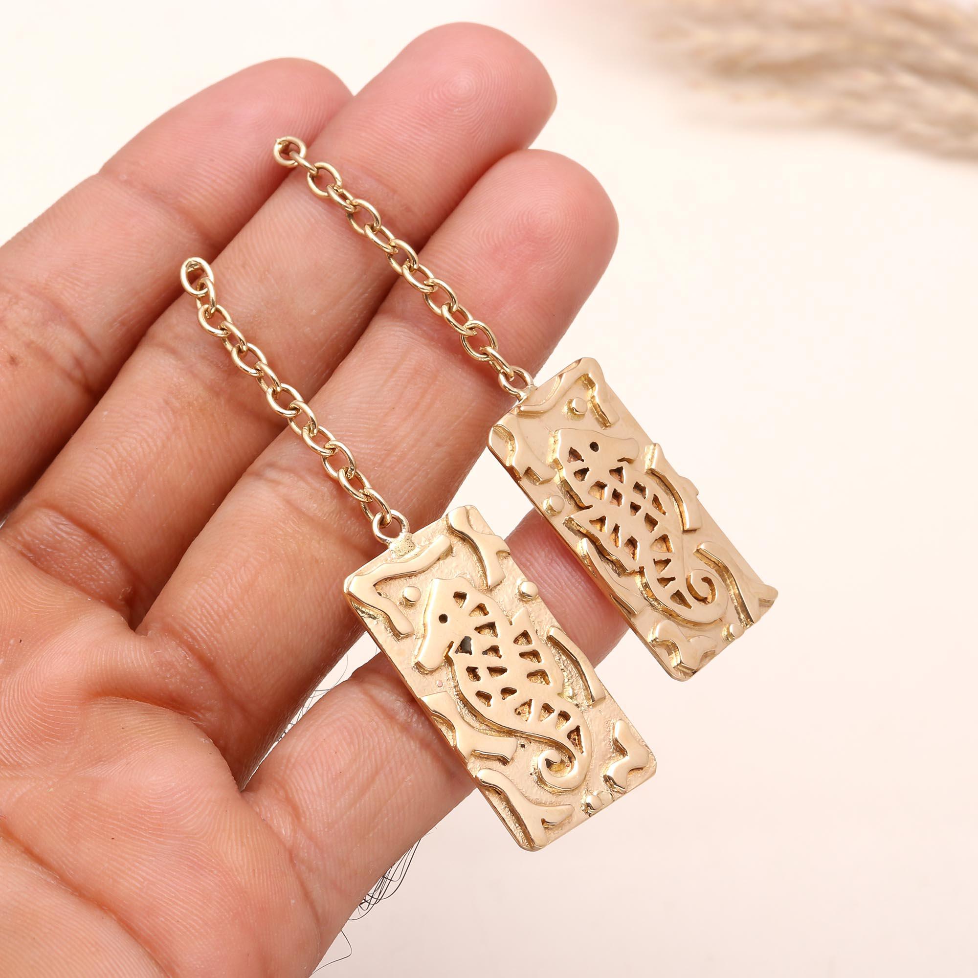 925 Sterling Silver Seahorse Dangle Earrings