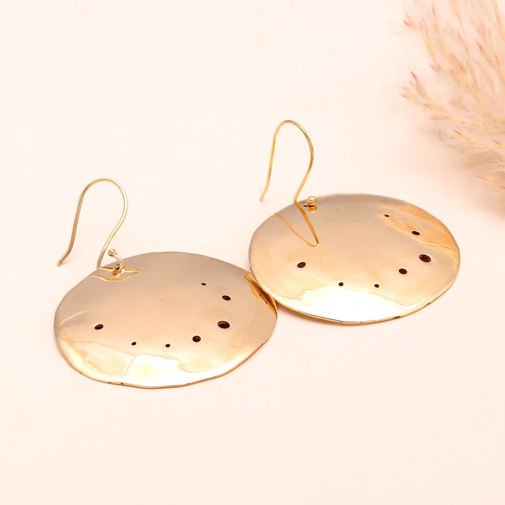 The Golden Eclipse: Gold Disc Statement Earrings