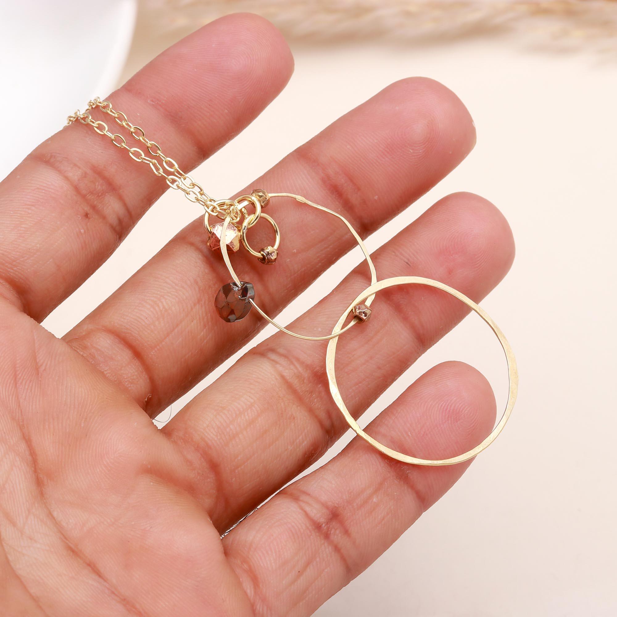 Modern Abstract Circle Boho Pendant Necklace