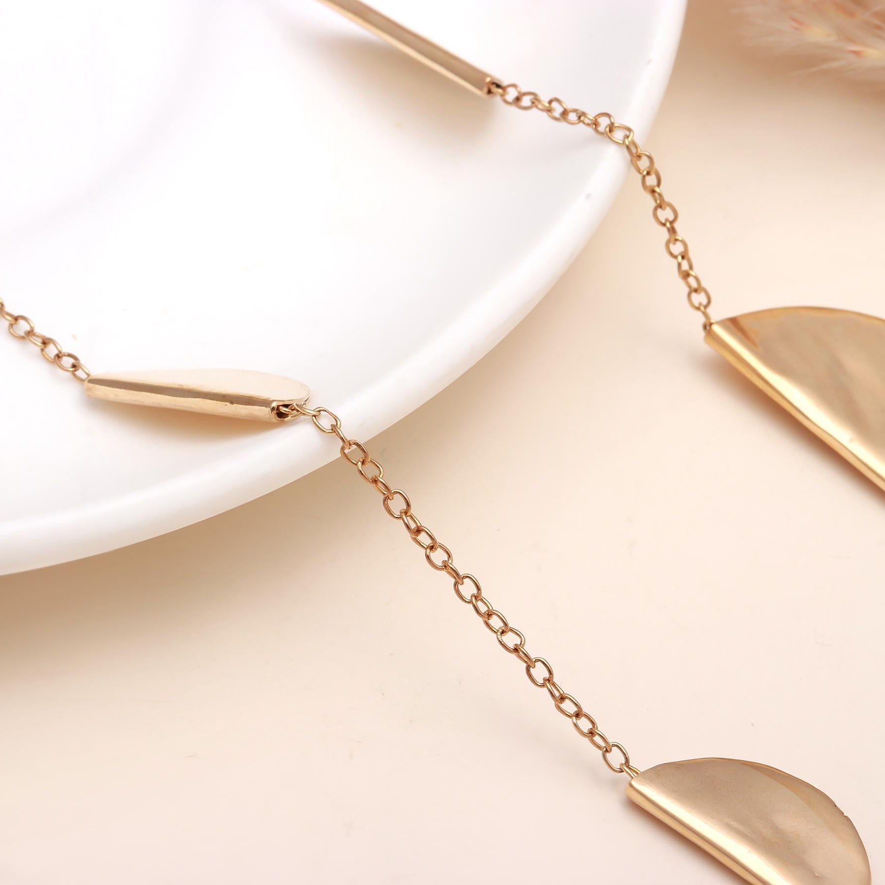 The Moon Phase: Gold Semicircle Station Necklace